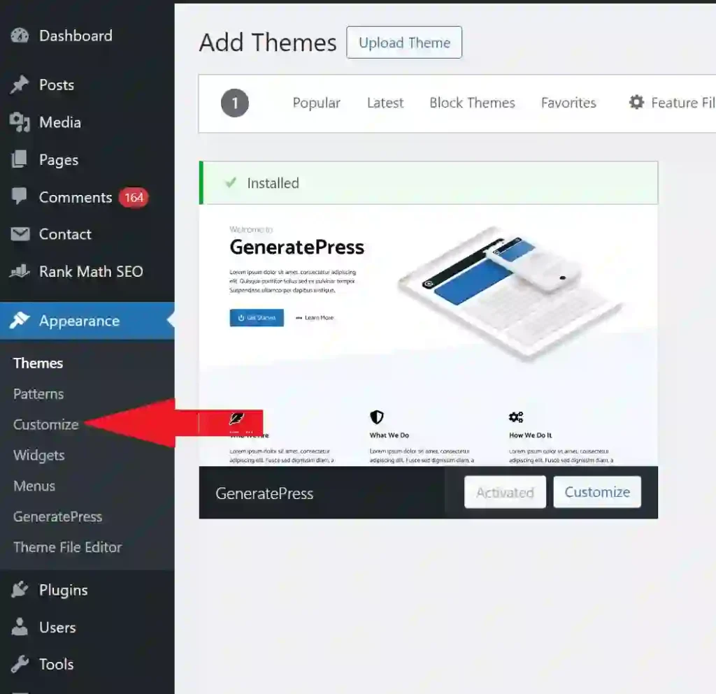 Customize Section
